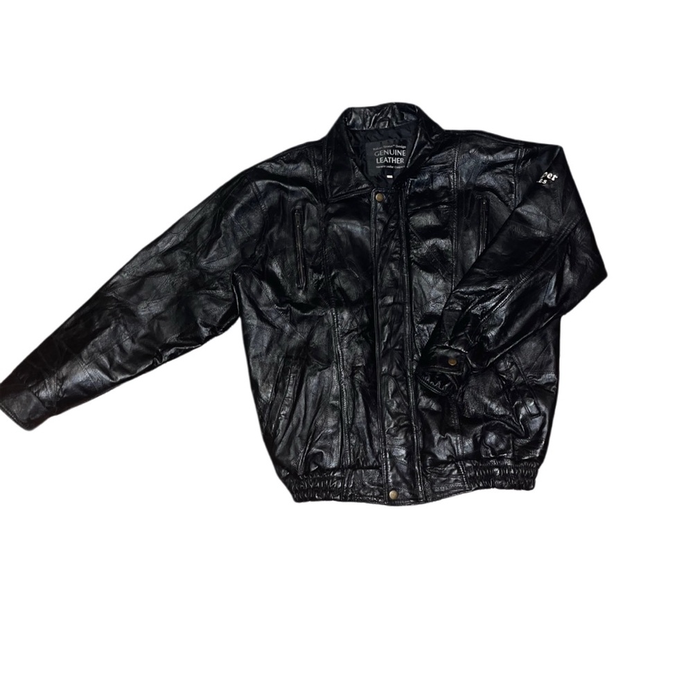 vintage Genuine Leather Jacket | XL | Black | Italian Stone Design quiet luxury